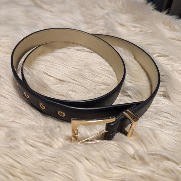 Black Ivanka Trump belt with gold hardware size XL - Picture 3 of 7